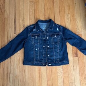Wonder Nation Dark Blue  Distressed Jean Jacket for Kids Size 10-12 Plus Size